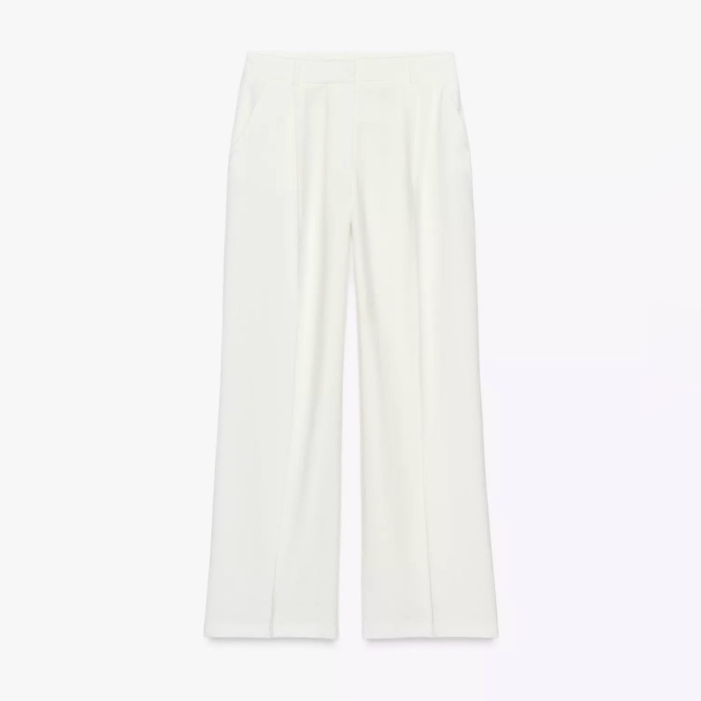 NWT ZARA Pleated Wide Leg Linen Pants - Picture 2 of 7